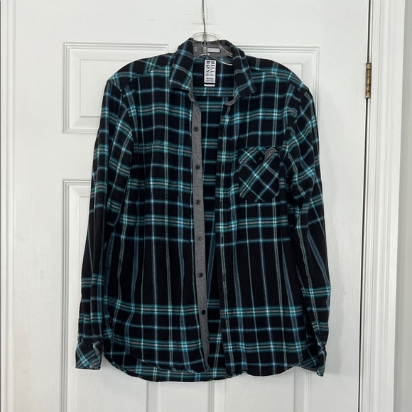 Billabong Other - Billabong Men's Black and Teal Checkered Shirt